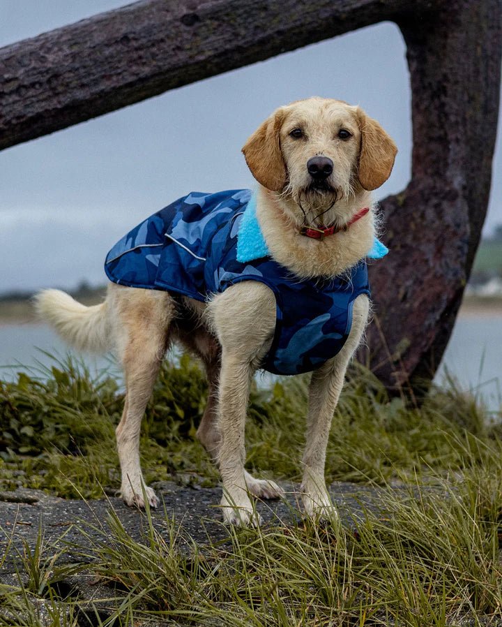 Dog Coat - Veste pour chien Bleu Camo / BleuPonchosDryrobe