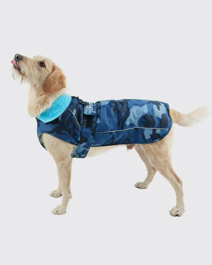 Dog Coat - Veste pour chien Bleu Camo / BleuPonchosDryrobe