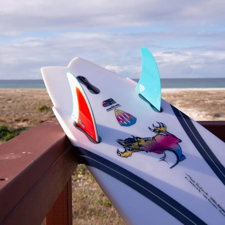FCSII MR Freeride PG Twin Retail Fins Blue/Red/White#DérivesFcs