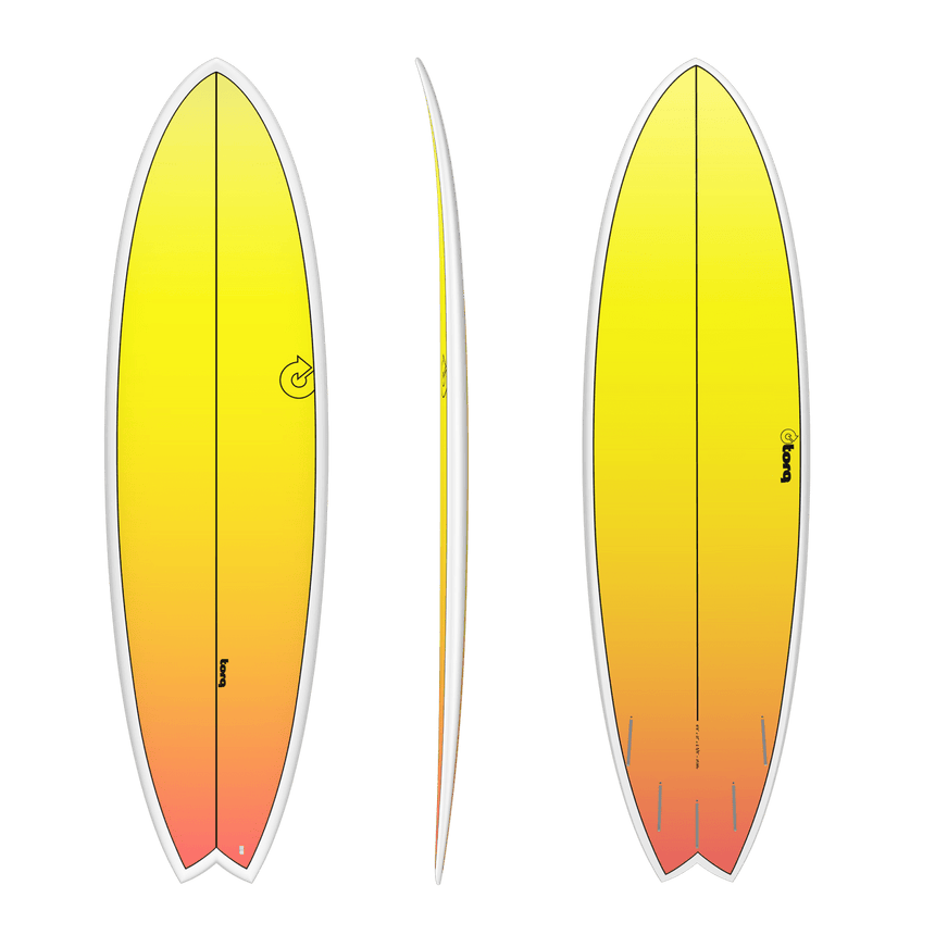 Fish Tet Retro Fade White Rail 6"6 Planche De Surf FishFishTorq