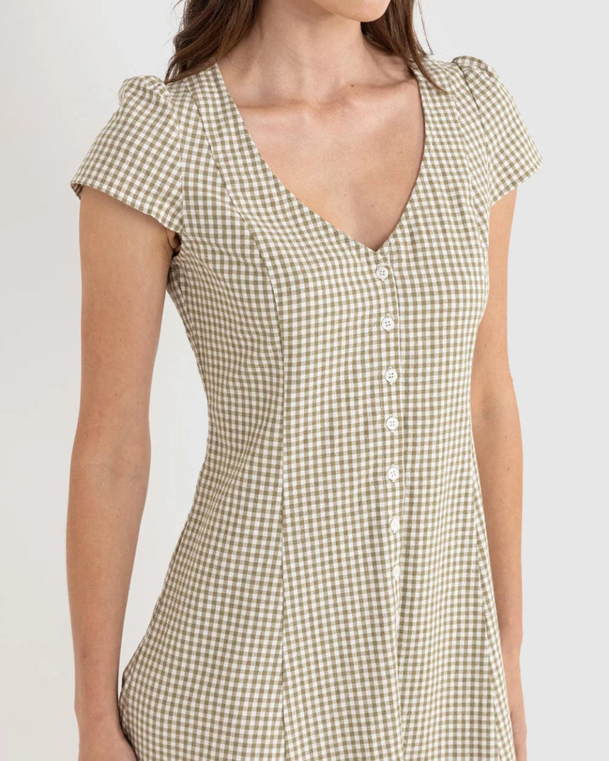 Lola Check Cap Sleeve Mini - Robe Courte FemmeDressRhythm
