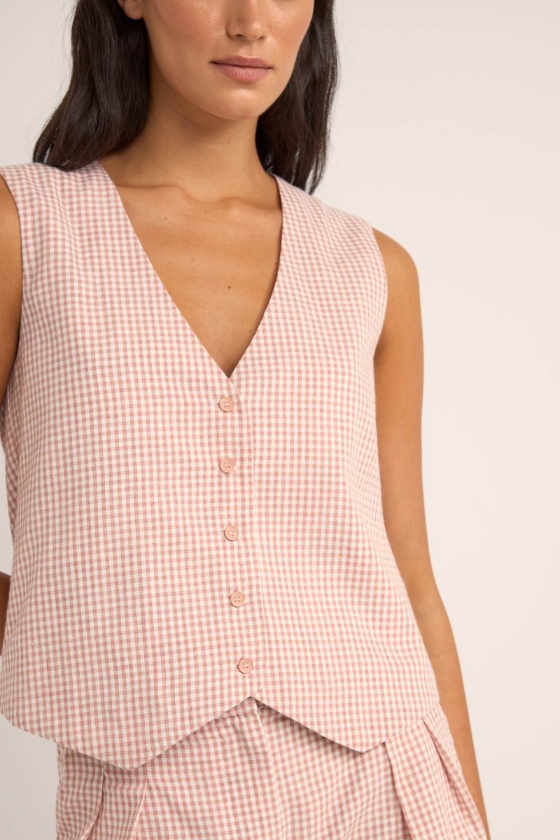 Lola Check Vest Check Vest Femme#DébardeursRhythm