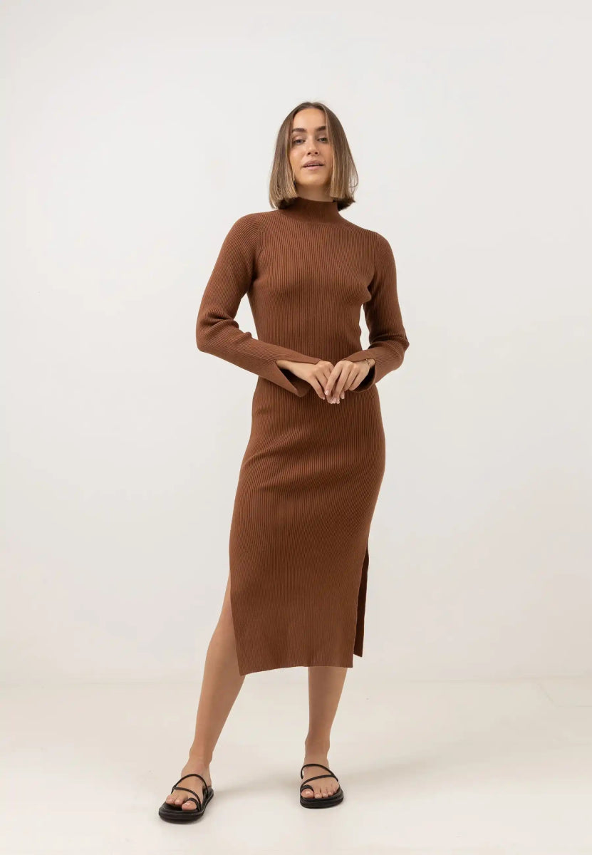 Long Sleeve Robe Mi - Longue Femme#DressRhythm