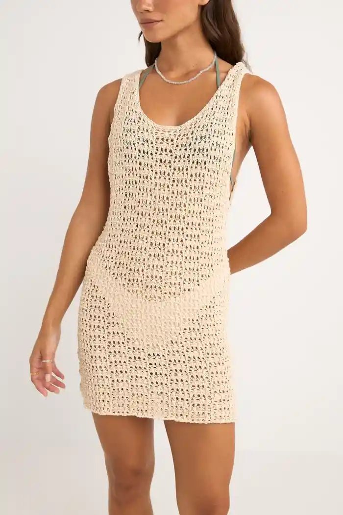 Maddie Knit Scoop Neck Mini Robe Femme#OverswimRhythm