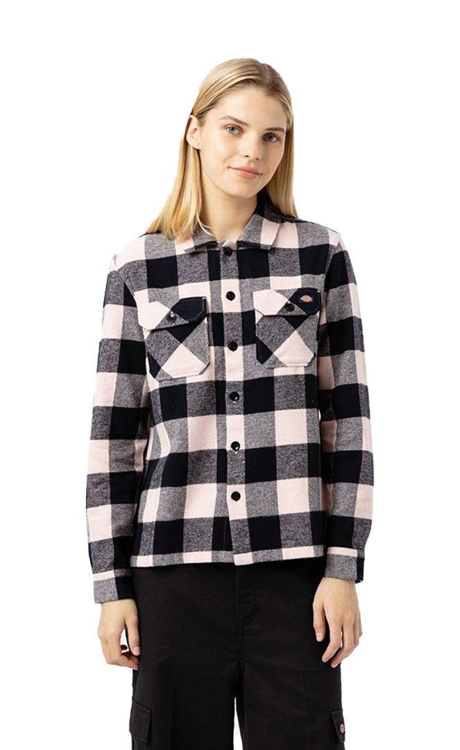 New Sacramento Light Pink Chemise Manches Longues Femme#ChemisesDickies