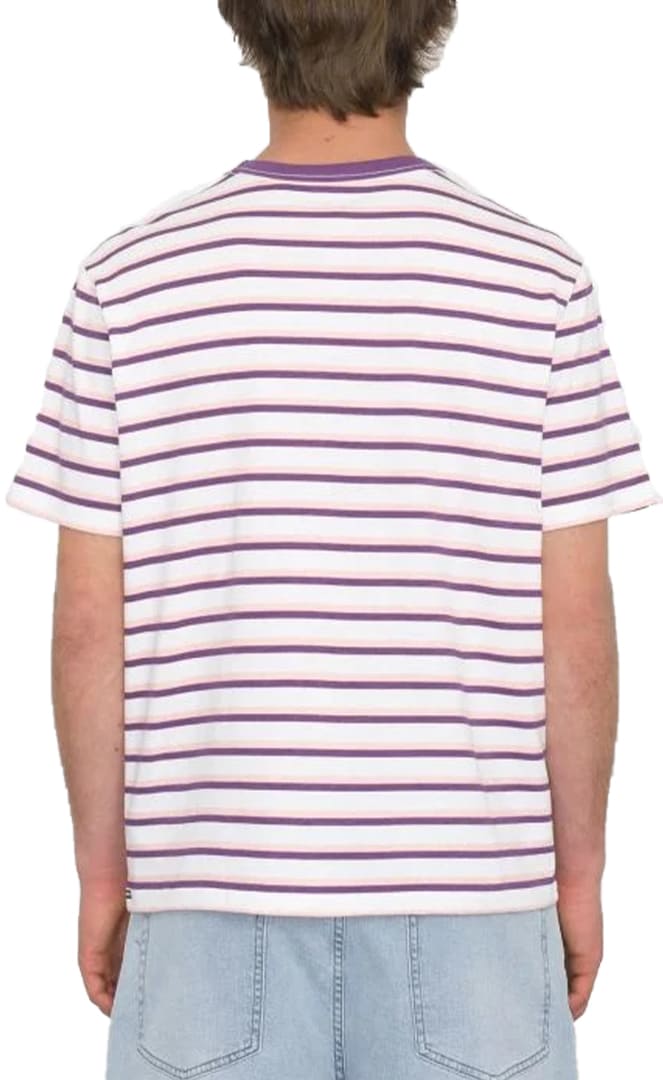 Rayeah Stripes Tee Shirt Coupe Classique Manches Courtes Homme#Tee ShirtsVolcom