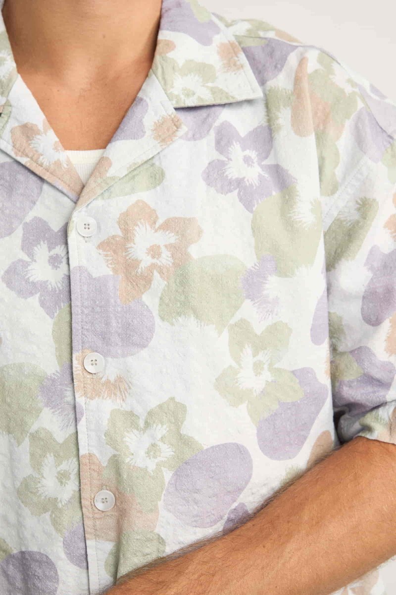 Relaxed Floral Camo Ss Chemise Homme#ChemisesRhythm