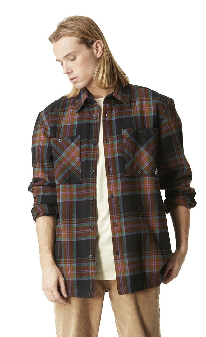 Relowa Plaid Wood Ash Chemise Manches Longues Homme#ChemisesPicture