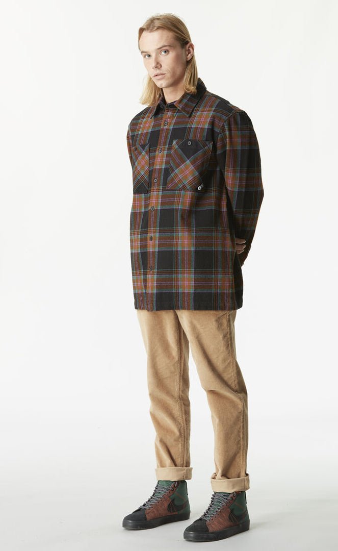 Relowa Plaid Wood Ash Chemise Manches Longues Homme#ChemisesPicture