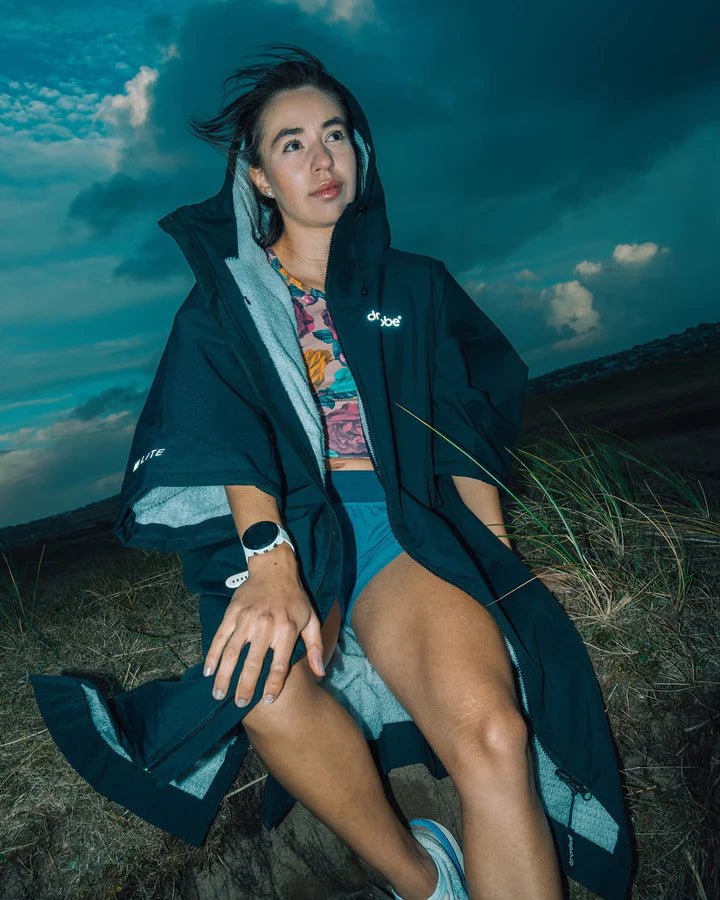 Tech - Lite - Poncho Impermeable Zippé Adulte Manches Courtes Noir GrisPonchosDryrobe