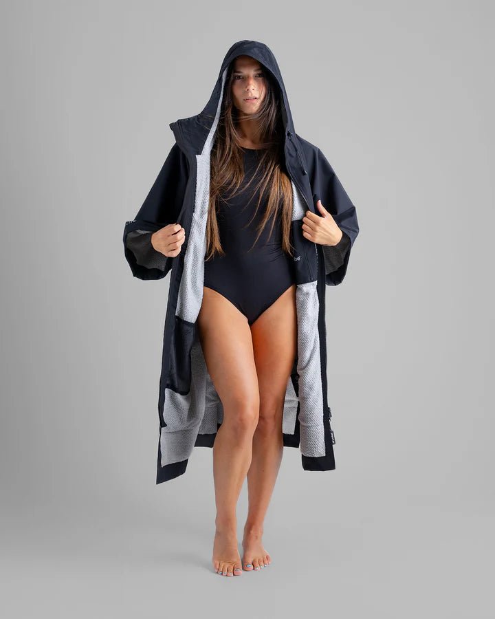 Tech - Lite - Poncho Impermeable Zippé Adulte Manches Courtes Noir GrisPonchosDryrobe