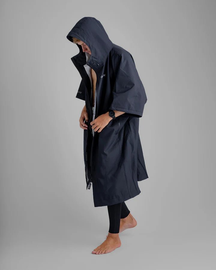 Tech - Lite - Poncho Impermeable Zippé Adulte Manches Courtes Noir GrisPonchosDryrobe