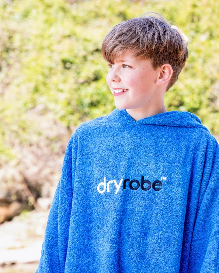 Towel Robe Organic - Poncho Coton Organic Enfant BleuPonchosDryrobe