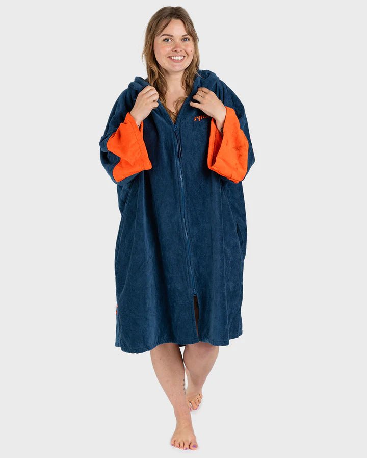 Towel Robe - Poncho Zippé Coton Organic Adulte BleuPonchosDryrobe