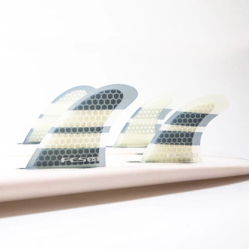 V - 2 PC Tri - Quad Fin Set Blue/White#DérivesFcs
