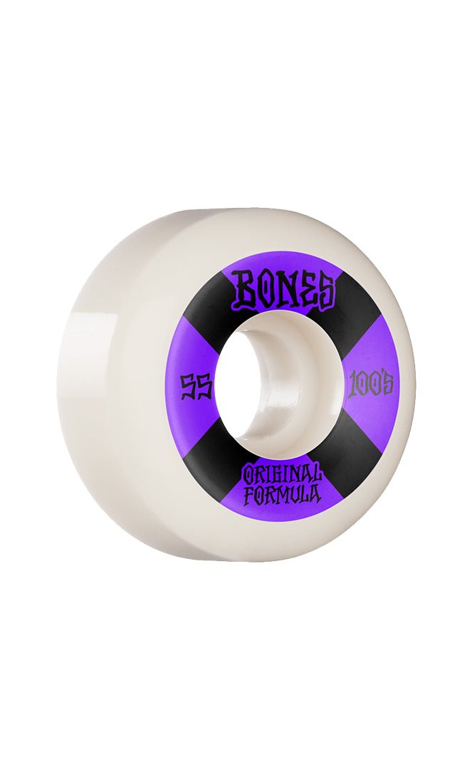 100'S 55Mm V5 #4 White Sidecut (Jeu De 4) Roues De Skate#Roues SkateBones