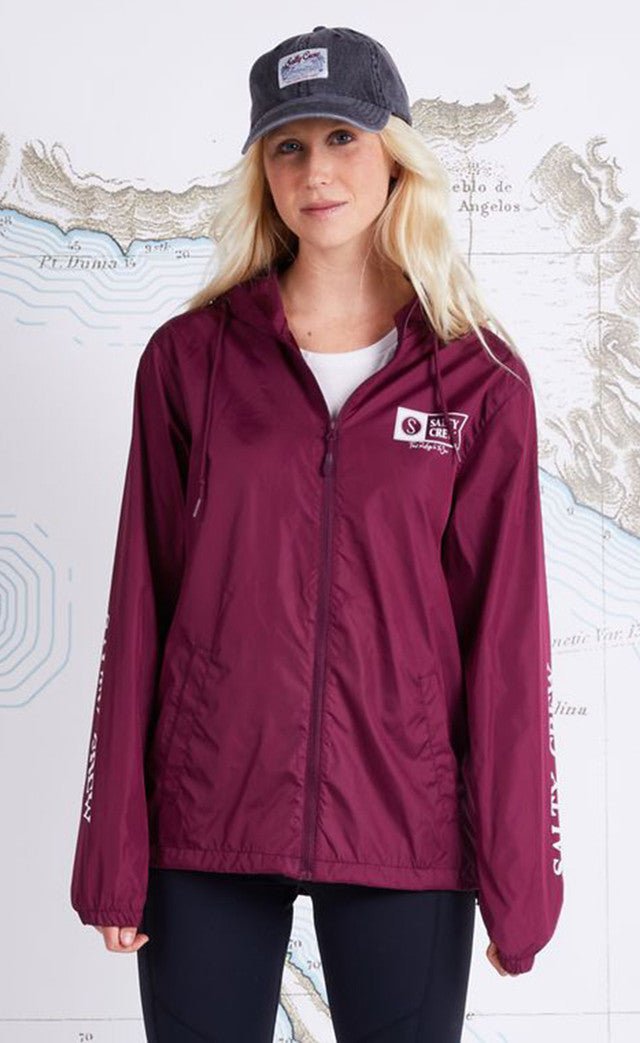 Alpha Windbreaker Maroon Veste Femme#VestesSalty Crew