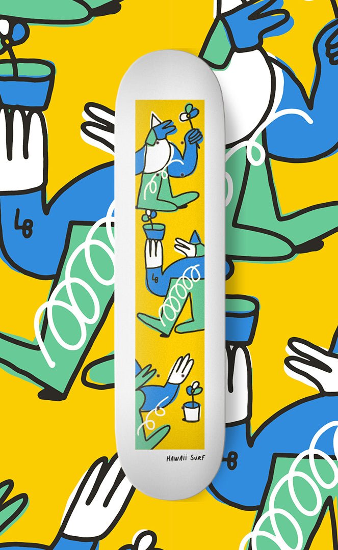 Hawaiisurf X Lucas Beaufort 8.0 Yellow Deck Skateboard 1/3#Skateboard StreetHawaiisurf