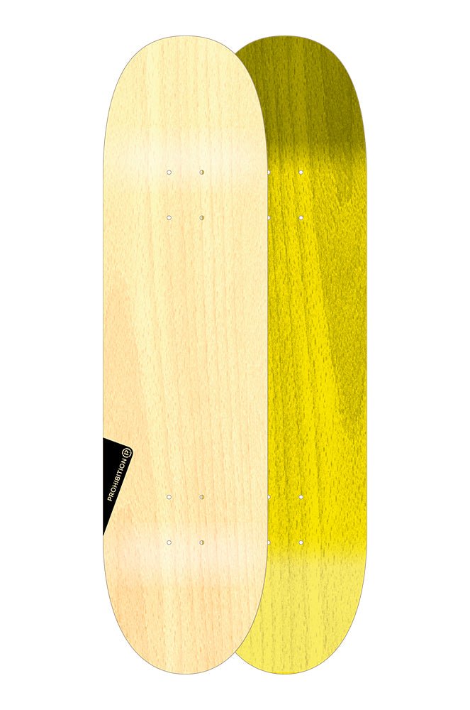 Prohbition Blank Deck Skateboard 8.25#.Prohibition