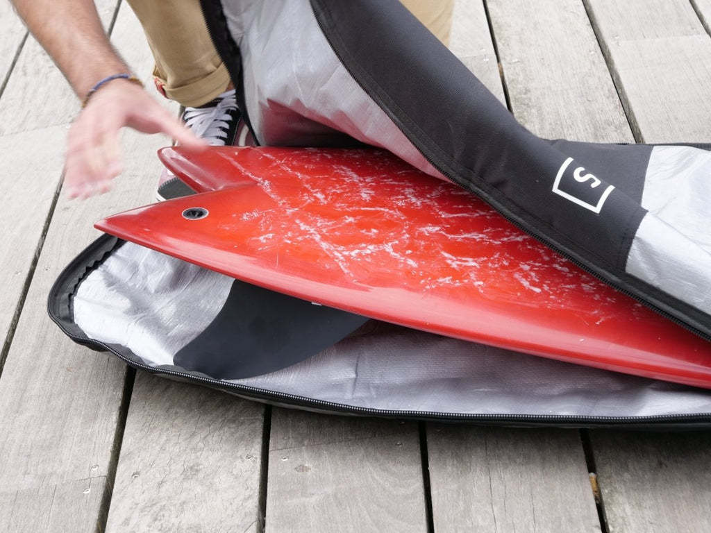Housse De Protection Pour Planche De Surf - Tissu Flanelle Rayé Bleu Et Blanc (180x50cm)