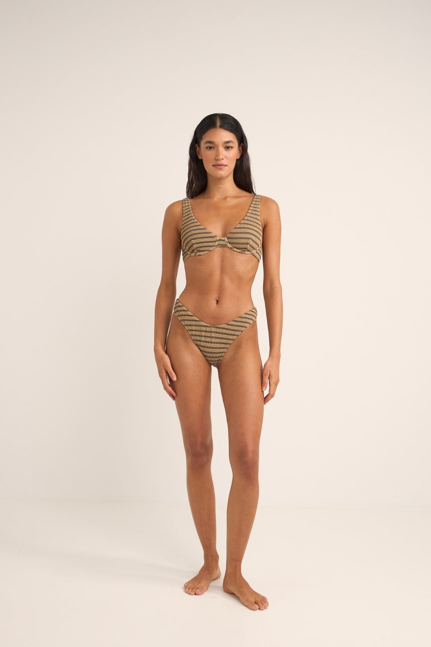 Sol  Stripe Hi Cut - Bas de Maillot Femme