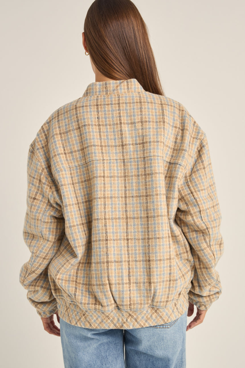 Luca Oversized Geruite Bomber - Damesjas