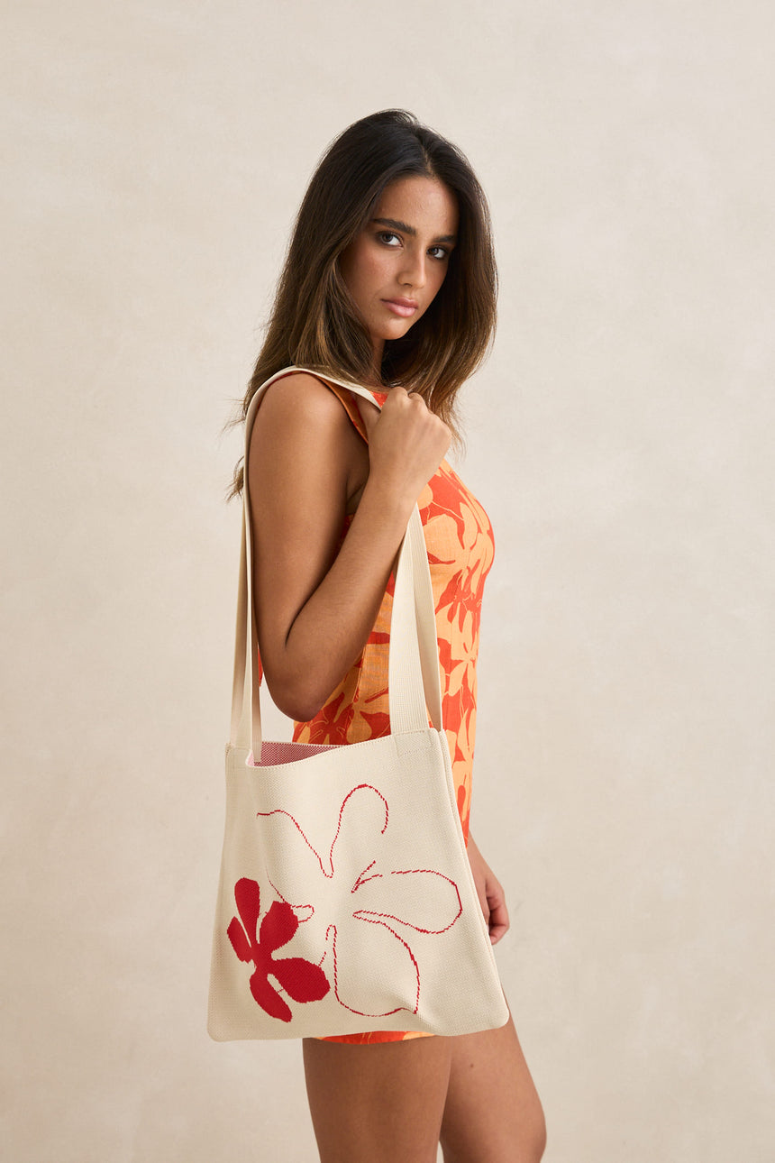 Bolso Tote Melia Floral de Crochet