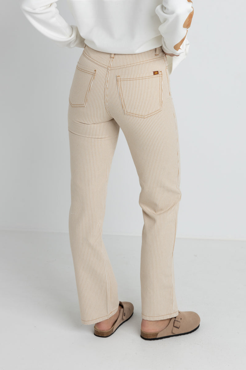 Willa Stripe Straight Leg Jean - Pantalon Femme