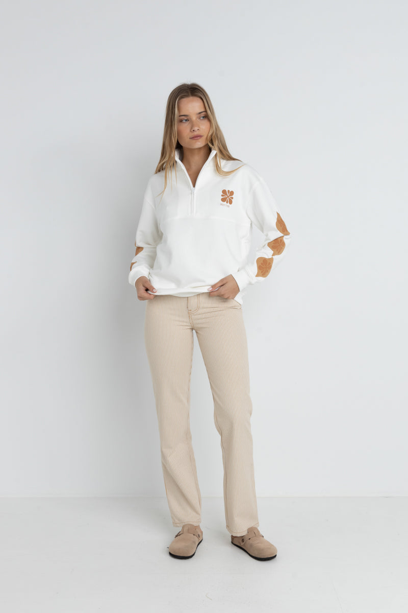 Willa Stripe Straight Leg Jean - Pantalon Femme