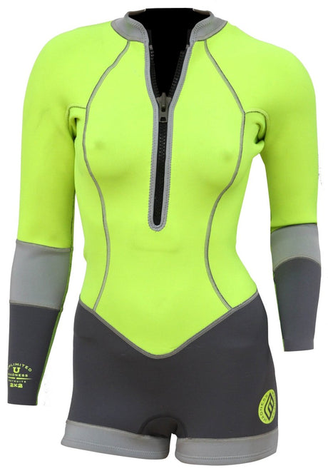 2/2 Unlimited -Zip Dos L/S Combinaison Shorty Surf FemmeShortyMdns