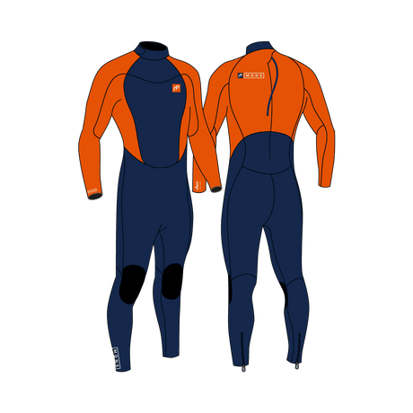 4/3 Pioneer - Zip Dos L/S Combinaison Surf GarçonSteamersMdns