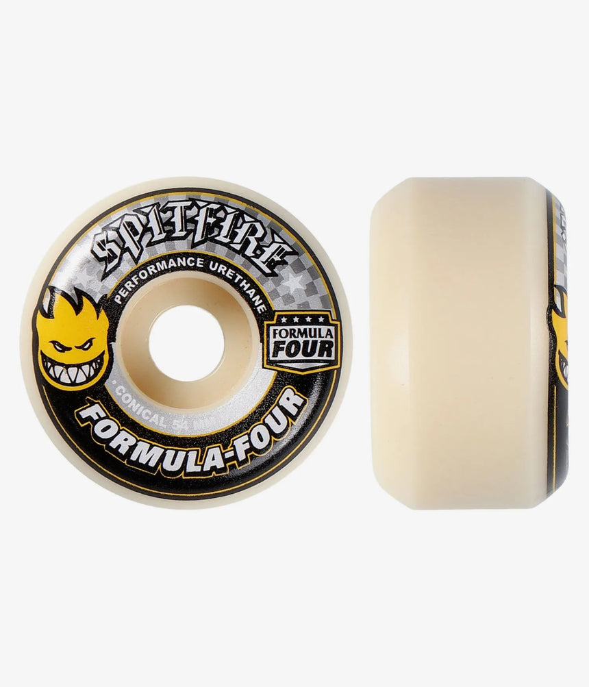 54 mm F4 99D Conical Yellow Print - Roues de SkateSkate WheelsSpitfire