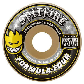 54 mm F4 99D Conical Yellow Print - Roues de SkateSkate WheelsSpitfire