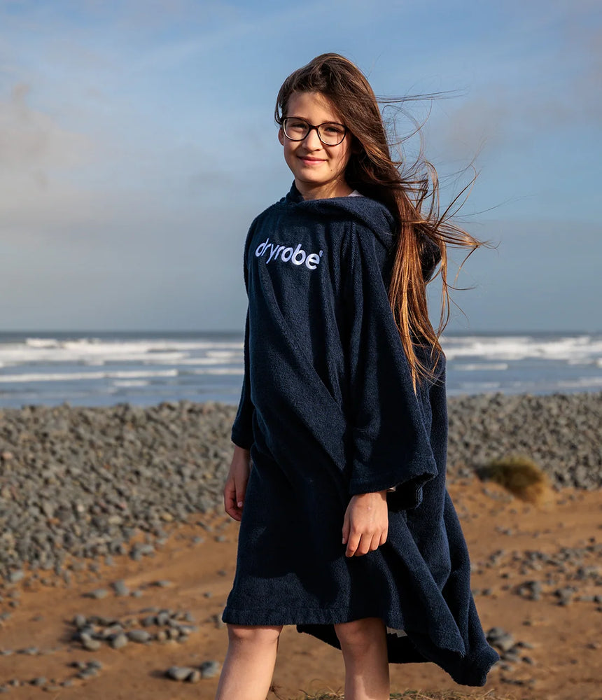 DRYROBE Manteau de serviette Bio KIDS Navy 10-13