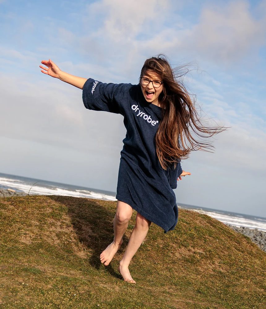 DRYROBE Manteau de serviette Bio KIDS Navy 10-13