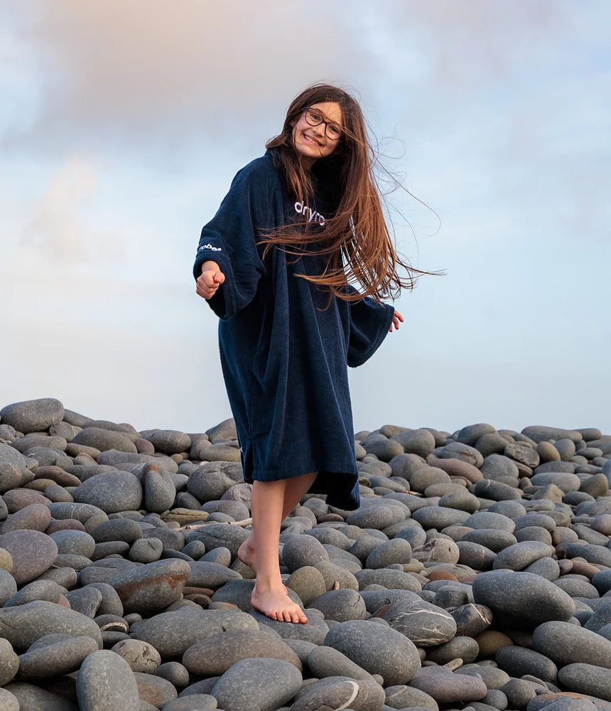 DRYROBE Manteau de serviette Bio KIDS Navy 10-13