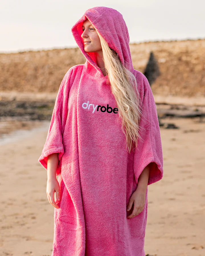 Bañera Toalla - Poncho de Algodón Orgánico Adulto Rosa