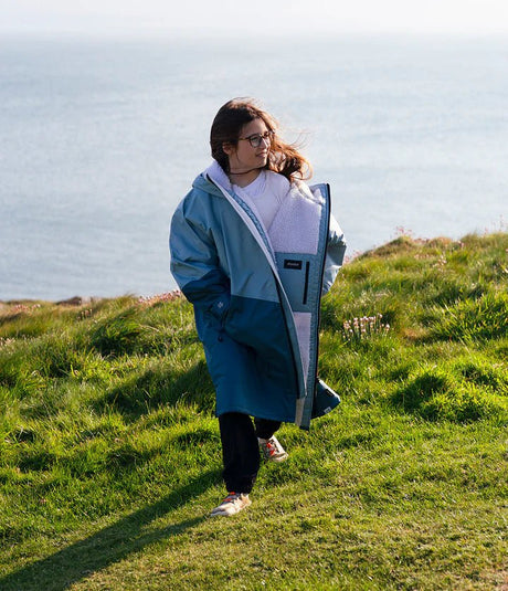 Advance Kids Changerobes - Poncho Impermeable Zippé Bleu/GrisPonchosDryrobe