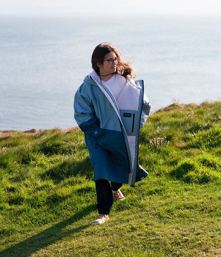 Advance Kids Changerobes - Poncho Impermeable Zippé Bleu/GrisPonchosDryrobe