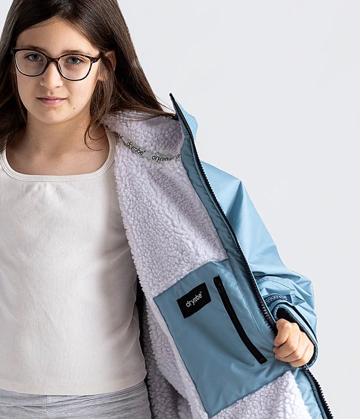 Advance Kids Changerobes - Poncho Impermeable Zippé Bleu/GrisPonchosDryrobe