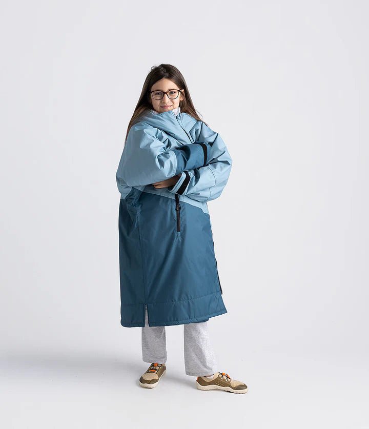 Advance Kids Changerobes - Poncho Impermeable Zippé Bleu/GrisPonchosDryrobe