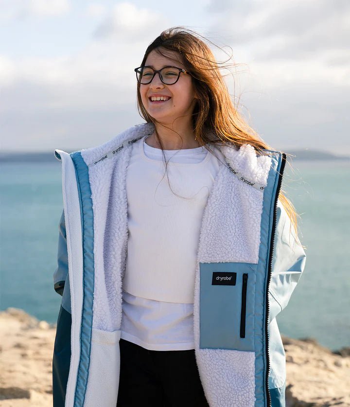 Advance Kids Changerobes - Poncho Impermeable Zippé Bleu/GrisPonchosDryrobe