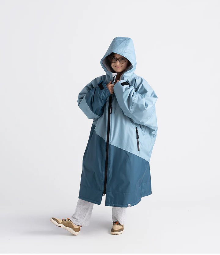 Advance Kids Changerobes - Poncho Impermeable Zippé Bleu/GrisPonchosDryrobe