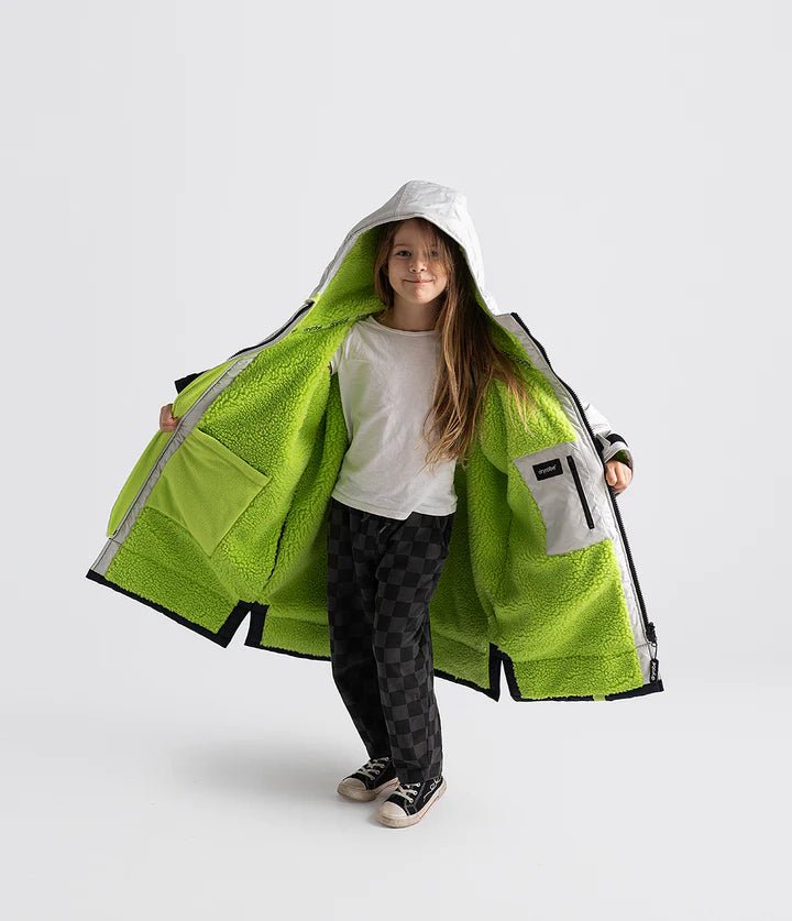 Advance Kids Changerobes - Poncho Impermeable Zippé Enfant Gris/CitronPonchosDryrobe