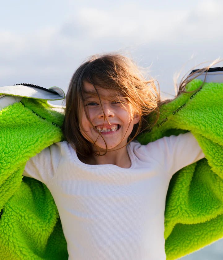 Advance Kids Changerobes - Poncho Impermeable Zippé Enfant Gris/CitronPonchosDryrobe