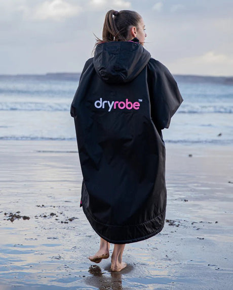 Advance Kids Changerobes - Poncho Impermeable Zippé Enfant Noir/RosePonchosDryrobe