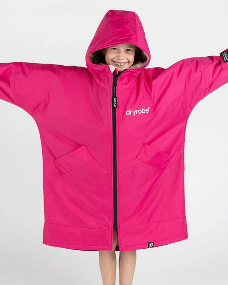 Advance Kids Changerobes - Poncho Impermeable Zippé Enfant Rose/GrisPonchosDryrobe