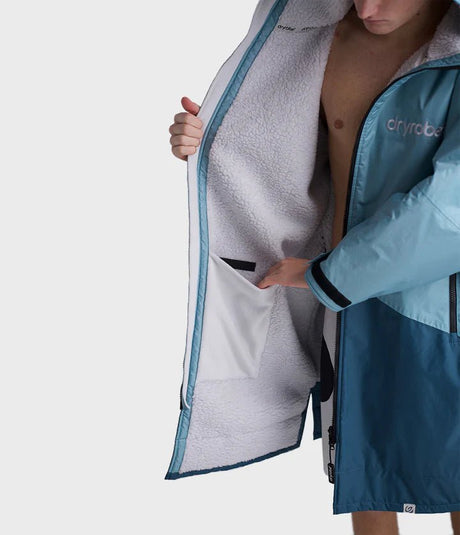 Advance - Poncho Impermeable Zippé Adulte Manches Longues Bleu / GrisPonchosDryrobe