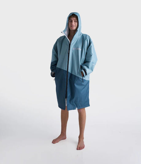 Advance - Poncho Impermeable Zippé Adulte Manches Longues Bleu / GrisPonchosDryrobe