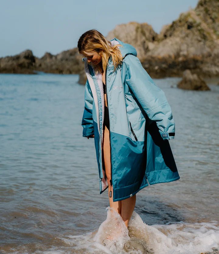 Advance - Poncho Impermeable Zippé Adulte Manches Longues Bleu / GrisPonchosDryrobe